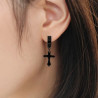 Malejewels Boucle d'oreille CROSS Noire